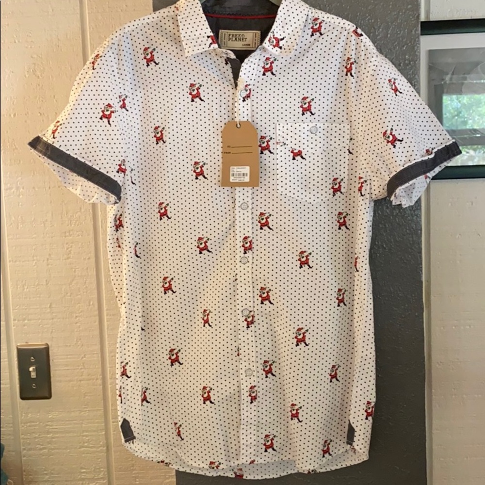 Men’s Santa Button Down